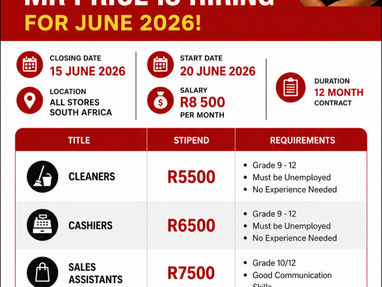 Mr Price: Packer | Cashiers | Cleaners