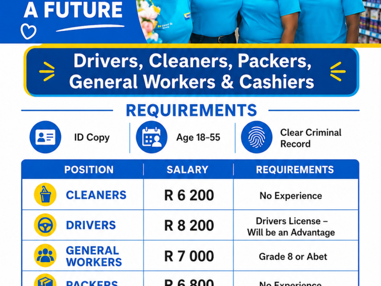 PEP STORE: We are Hiring. Cashiers, store packer, cleaners and securities