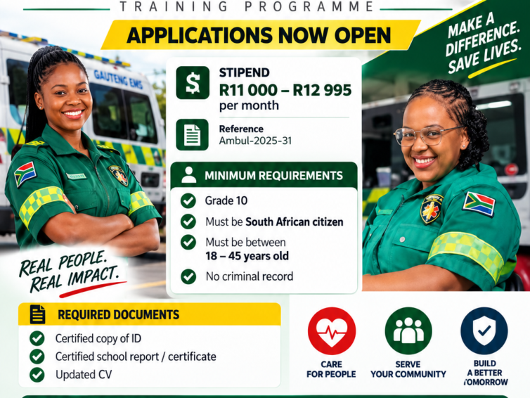 Gauteng EMS Paramedic Learnerships X160