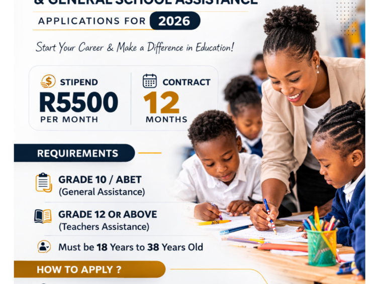 Job Opportunity: Teacher’s Assistant & General School Assistant (2026 Intake)