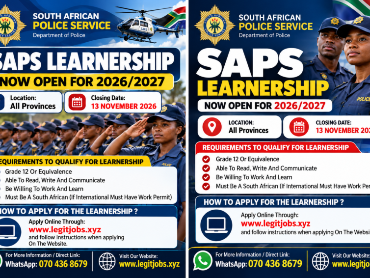 SAPS 2026 Intake and Career Development Apply now 2026/2027
