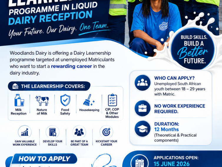 2026 LEARNERSHIP PROGRAMME IN LIQUID DAIRY RECEPTION