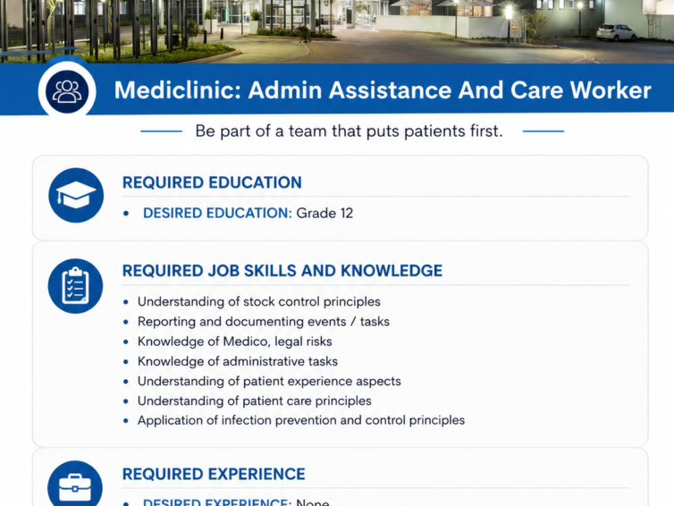 Mediclinic: Admin Assistance And Care Worker