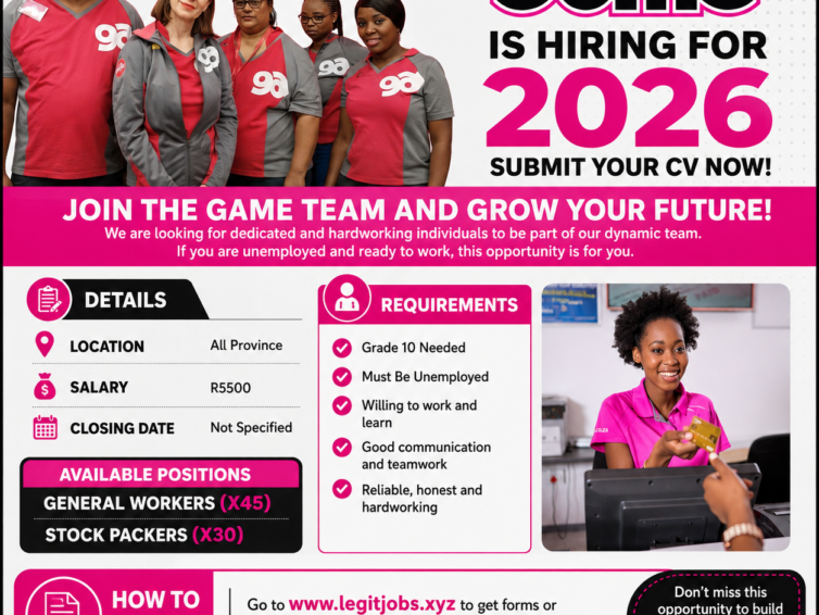GAME Jobs 2026: General Workers and Stock Packers Vacancies Apply with Grade 10 (Nationwide)
