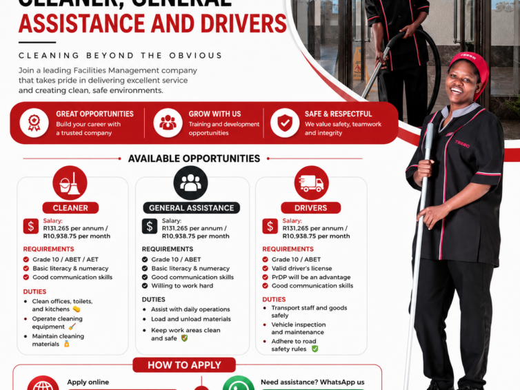 TSEBO: Cleaner, General Assistance And Drivers