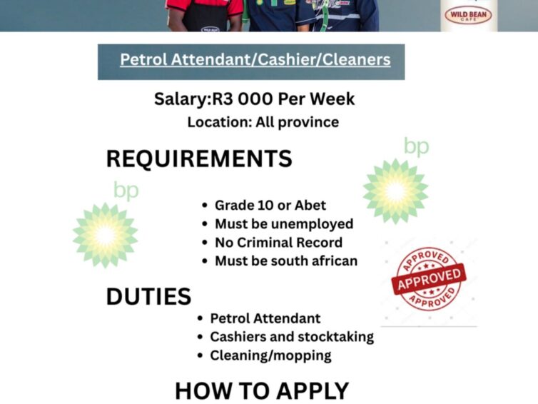 BP Petrol Attendant, Cashier & Cleaner Jobs 2026 – Apply Across South Africa