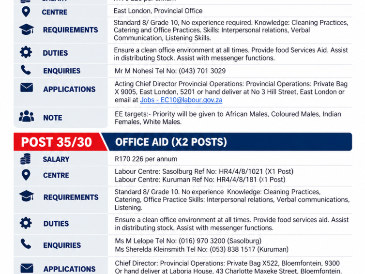UIF Clerk And Office Aid Service